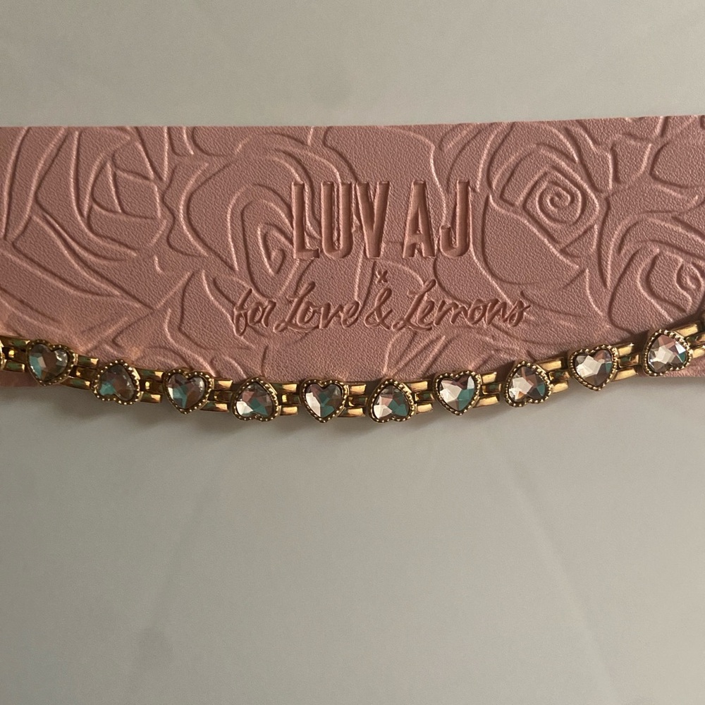 Luv Aj Gold Cross My Heart Anklet